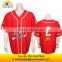 polyester mesh red baseball jersey with logos