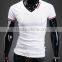 wholesale fashion casual V neck men tshirt made in china