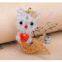 4mm bicone crystal handmade 3d beaded kitty cat sea-maid iphone charm