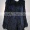 YR134 Denmark Design Raccoon Knit Fur Jacket/Long Length Real Fur Coat Jacket