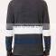 Crew Neck Elasticated Hem And Cuffs Stripe Sweatshirt