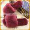 Real Rex Rabbit Fur Shoes Wholesale Women Slipper Flip Flop