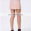 2015 Pink Mature Woman Leather Skirt Asymmetric Mini Skirt