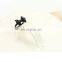 Ancient black rhinestone ring bowknot adjustable ring office lady style ring