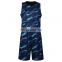 Custom school men blue camo basketball uniform design wholesale in china