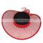 MCH-2251 Fashion cheap wholesale ladies various party wide warping brim floppy gauze hat with pattern
