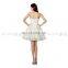 Hotsale Latest Short Puffy Sweetheart Rhinestone Party Dress Champagne Applique Organza Homecoming Dresses