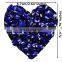 Hot!!! Beaded Crystal Navy Heart Patches Badges For Clothing