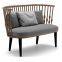 Modern Luxury Living Room Fabric Wooden Two Seat Sofa