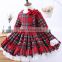 Baby Girl Autumn Winter Red Plaid lolita dress Vintage Spanish Ball Princess kids Christmas Birthday ball gown dress