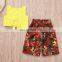 Baby Clothes Kids  Clothing Girls Summer Sleeveless Set Vest+flower print Outfit Children's Clothes