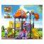 Outdoor plastic games set play set playground equipment tree house theme slide for kids JMQ-G036A