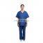 Wholesale New style Stretchy Hospital Blue V Neck surgical uniform medical  scrubs sets