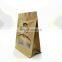 Kraft Paper Bag Brown Flat Bottom Bag With Zip Lock And Window for Tea