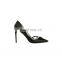 Women black pumps high heels rhinestones sandals shoes