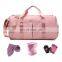 high quality portable fashionable canvas tote water proof backpack fitness bag with shoes compartment