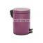 Simple pedal waste bin plastic dust bin with colorful lid for bathroom