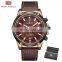 Mini Focus MF0175G Original Men Quartz Wristwatch Waterproof Chrono Date Leather Strap Classic Watch for Men