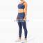 High waist gym athletic woman lady fitness sport bra short long pant exercise legging female yoga set