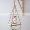 Macrame Plant Hanger, Macrame Wood Shelf, Hanging Shelves