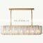Hengzhi Medieval Vintage Geometric Pendant Crystal Glass Hanging Lighting LATTICE RECTANGULAR CHANDELIER for Hotel Living Room