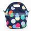 fashionable polka dot neoprene shopping lunch bag