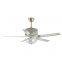 LED Light Silver Ceiling Fan Elegant Iron Blades Ceiling Fan with LED Light and Remote Control