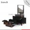 Professional large size rolling cosmetic case trolley 2 in1 makeup case with mirror