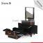 New premium acrylic makeup organizer cosmetic makeup trolley case with mirror