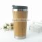 Double wall stainless steel outer and banboo outer vacuum flask from Shenzhen Mlife