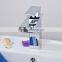 Deck Mount One Single Handle Square Bath Mixer Taps Widespread Waterfall Bathroom Sink Faucet Chrome