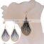 Latest fashion beautiful old design alloy fan shape earrings