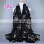 Wholesale Korea Fashion Cotton Embroidery Flower Pashmina Shawl Scarf