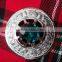 Piper Plaid Brooch With Green Stone In Chrome Finish Made OF Brass Material