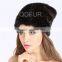 QD80609 Woman Whole Mink Fur Black Brown Hat  China Wholesale