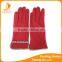 Ladies and women bright red premium spandex velvet gloves