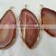 Wholesale beautiful Colourful Stone Agate with gold plating Slices for pendant