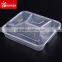 2 compartments transparent clear disposable plastic food boxes