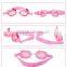 children silicone pink swimming goggles with UV shield Anti-fog
