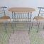 Dining Room Furniture Breakfast MDF Panel Type Metal Dining Table Set Couple Table Set