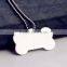 Custom metal bone shaped dog id tag with chain