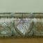 handmade wire mesh glass candle holder or flower pot decorated by willow heart and ribbon (46-10399)