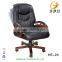 Luxury Antique Wooden Chairs Leather King Chair Throne HE-501