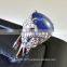 13x10 MM Blue Star Sapphire Ring Lab-Created Sterling Silver 92.5 Size 6.75