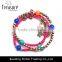 Chinese style rhinestone multicolor beads bracelet bangle jewelry for girls in 2016