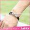 Genuine leathe bracelet Geometrical line debossed mens leather bracelet