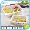 Ceramic food container,4 Compartments lunch food storage container,rectangle ceramic bento box