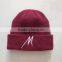 teenagers maroon colored acrylic knitted beanie hat wholesale