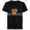 Heart design el lovers t shirt with 4pcs AAA battery inverter