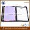 zippered portfolio with metal clip / multi-pocket document holder